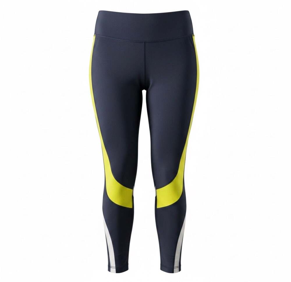 K-By Gottex Women's Athletic Colorblocked High-Rise Leggings, Navy/Lime/White